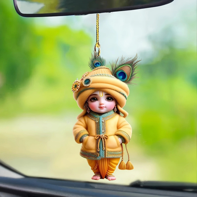 Cross-border new product cartoon creative figurine pendant backpack keychain home decoration acrylic flat car pendant