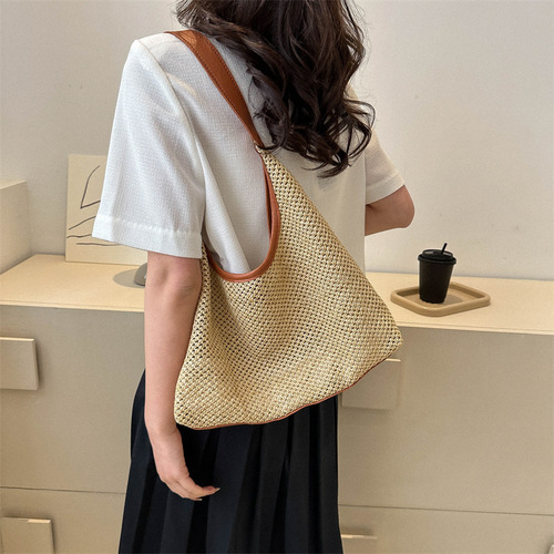 Bags for women summer  new style woven fashion straw bag beach bag large capacity crossbody bag texture shoulder bag