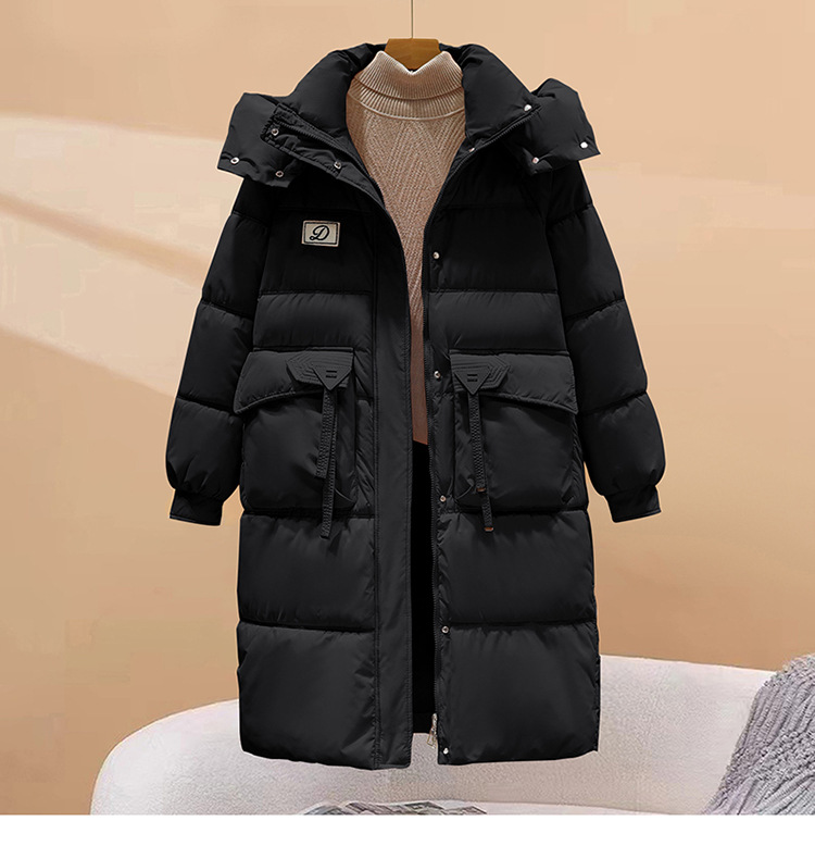 Damenbekleidung Wintermäntel Baumwolljacke für Damen mittlere Länge neue Winter verdickte über dem Knie lose Baumwolljacke_voghion.com