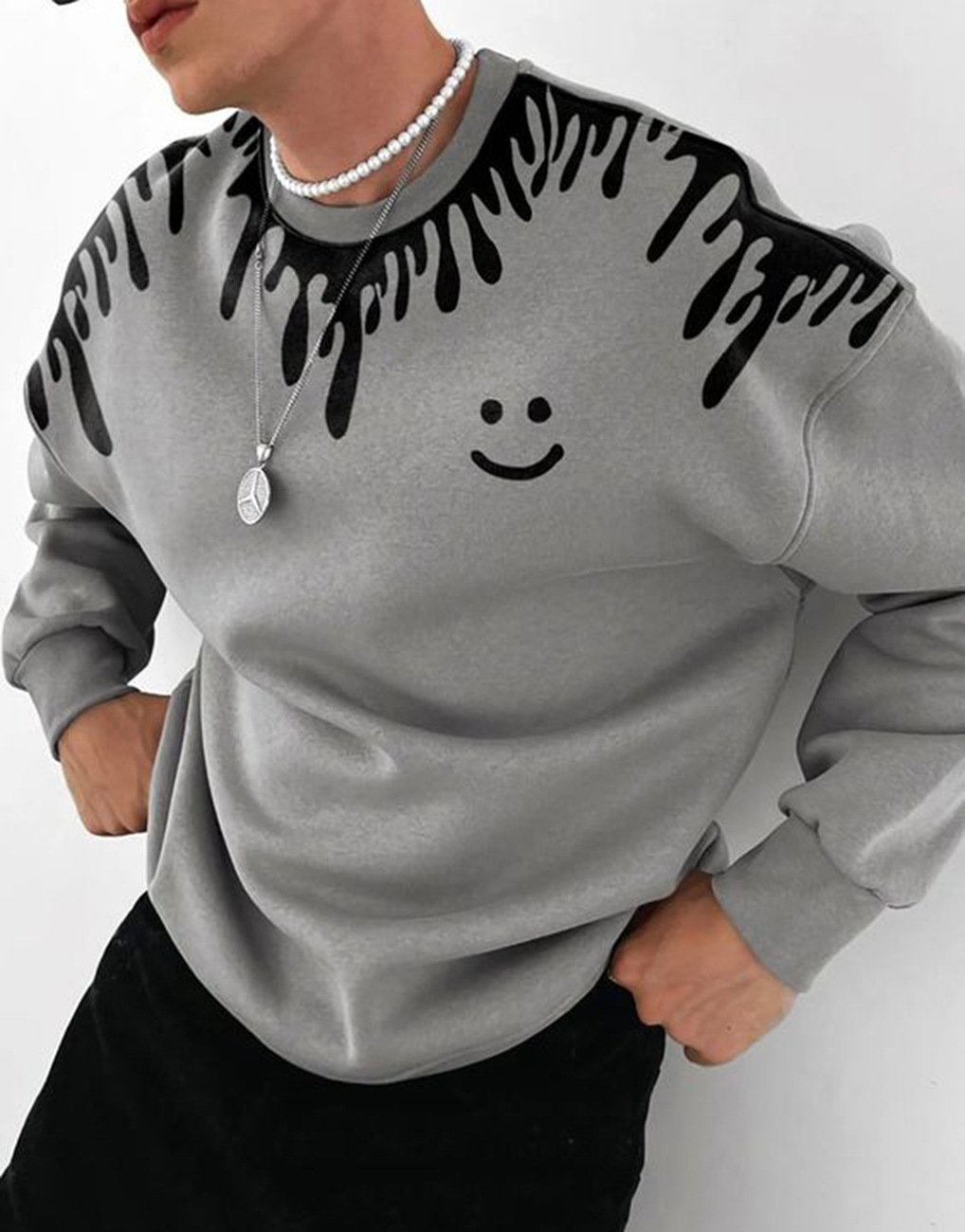 Men's Clothing Christmas new digital printing Christmas round neck sweatshirt tops couple clothing_voghion.com