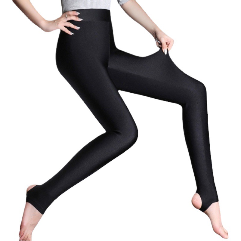 Polainas forradas de lana para mujer Otoño e Invierno desgaste brillante pantalones engrosados adelgazantes pantalones cálidos invierno más tamaño estiramiento paso-en pantalones de terciopelo