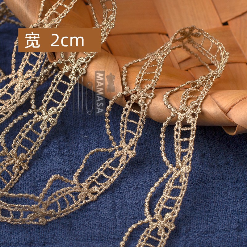 hilo de oro bordado soluble en agua rosa oro encaje encaje DIY ropa hecha a mano lolita accesorios fabricantes al por mayor