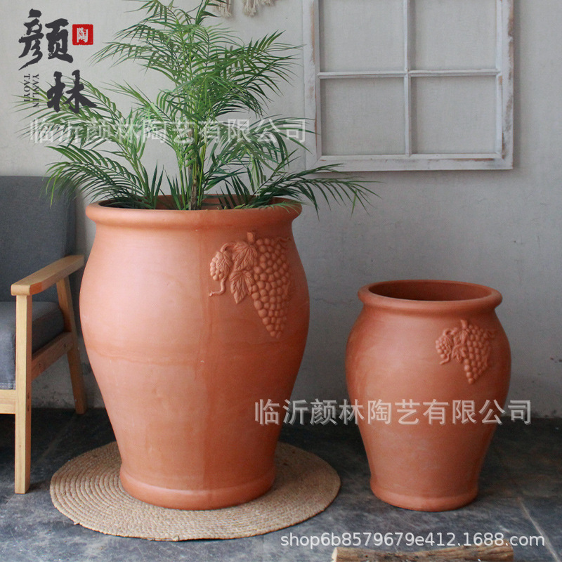 Paisaje de cerámica gruesa lavabo rojo jardinería de cerámica maceta de cerámica roja maceta de flores grandes macetas de plantación de flores lavabo