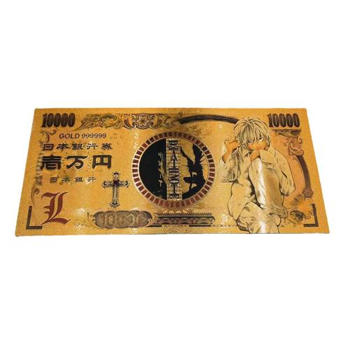Classic Japanese comics, Death Note commemorative banknotes, gold banknotes, plastic coins, plastic gold foil banknotes, live broadcast gift collection