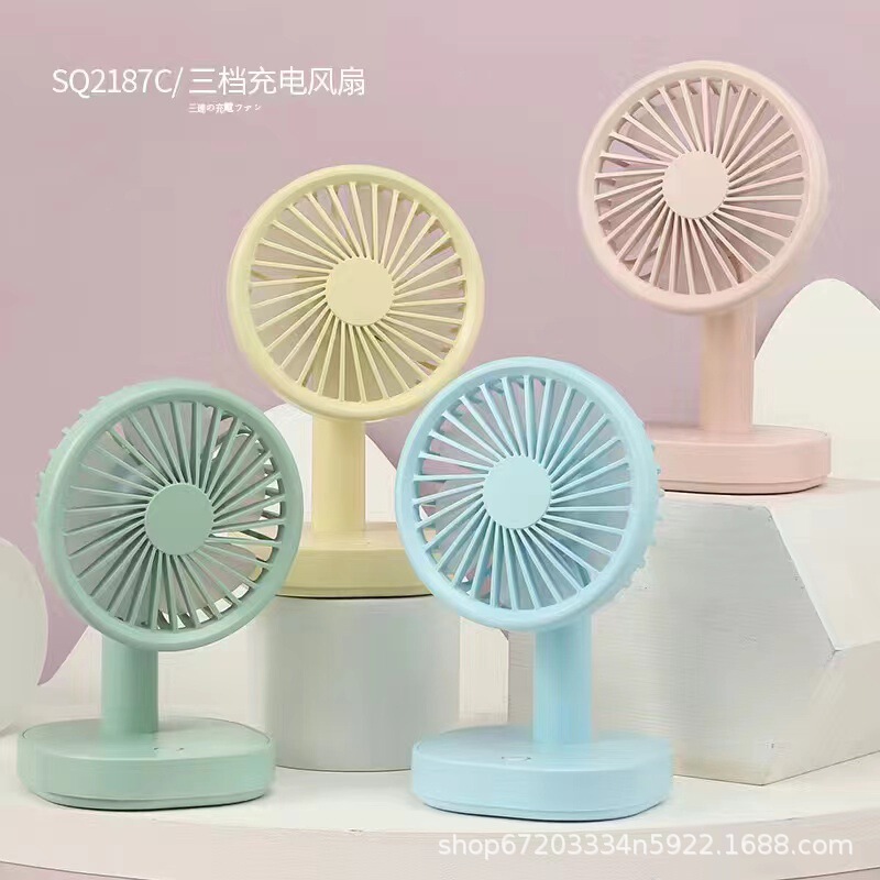 DIY Handmade Cream Glue USB Rechargeable Fan Old Retro Round Student Desktop Dormitory Mini Fan