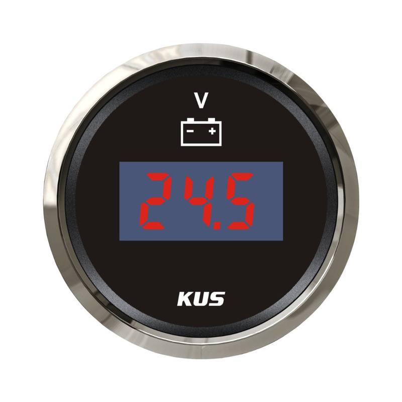 Kus Car Instrument 52mm Digital Voltmeter 9-32V Universal Instrument for Ships, Cars, and Rvs with Night Light Kus Car Instrument 52mm Digital Voltmeter 9-32V Universal Instrument for Ships, Cars, and Rvs with Night Light
