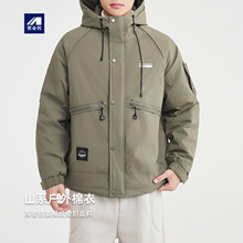 墨麦客男装山系户外风连帽棉服男2025冬新款插肩袖男士棉衣87765
