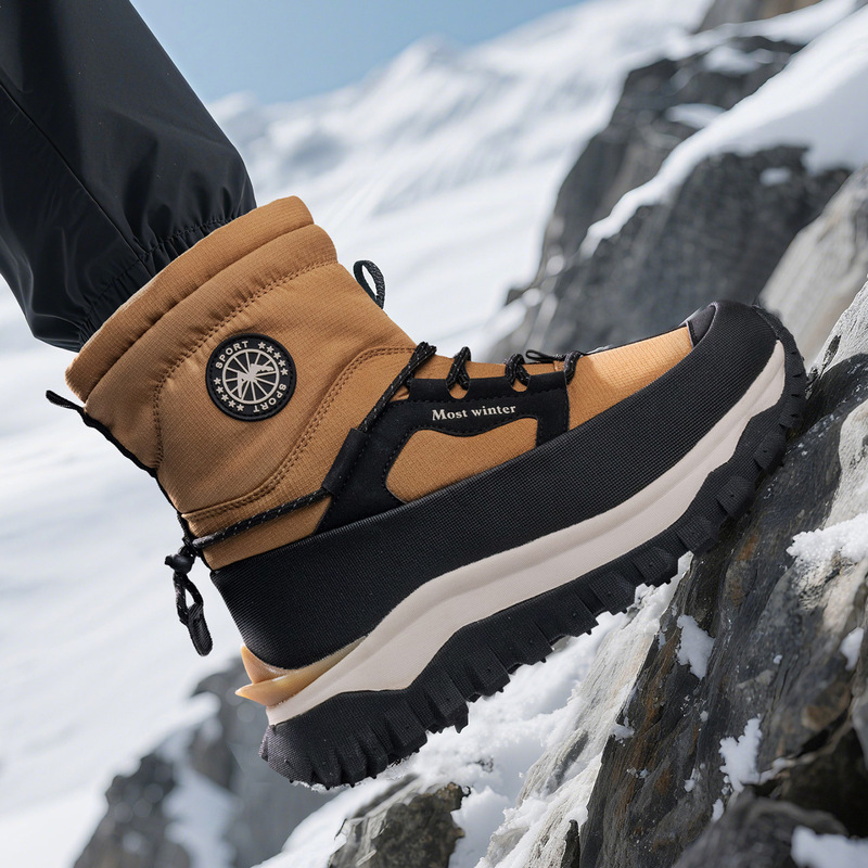 Winter snow boots, waterproof and non-slip cotton shoes, thick-soled, cold-resistant, high-top men's shoes, men's thickened warm boots Winter snow boots, waterproof and non-slip cotton shoes, thick-soled, cold-resistant, high-top men's shoes, men's thickened warm boots