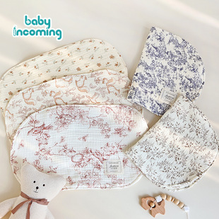 Baby Anti-Spitting Pillow Class A Eight-Layer Gauze Cloud Pillow Baby Pillow Sweat-Absorbing Breathable Cartoon Pillow Towel for Children
