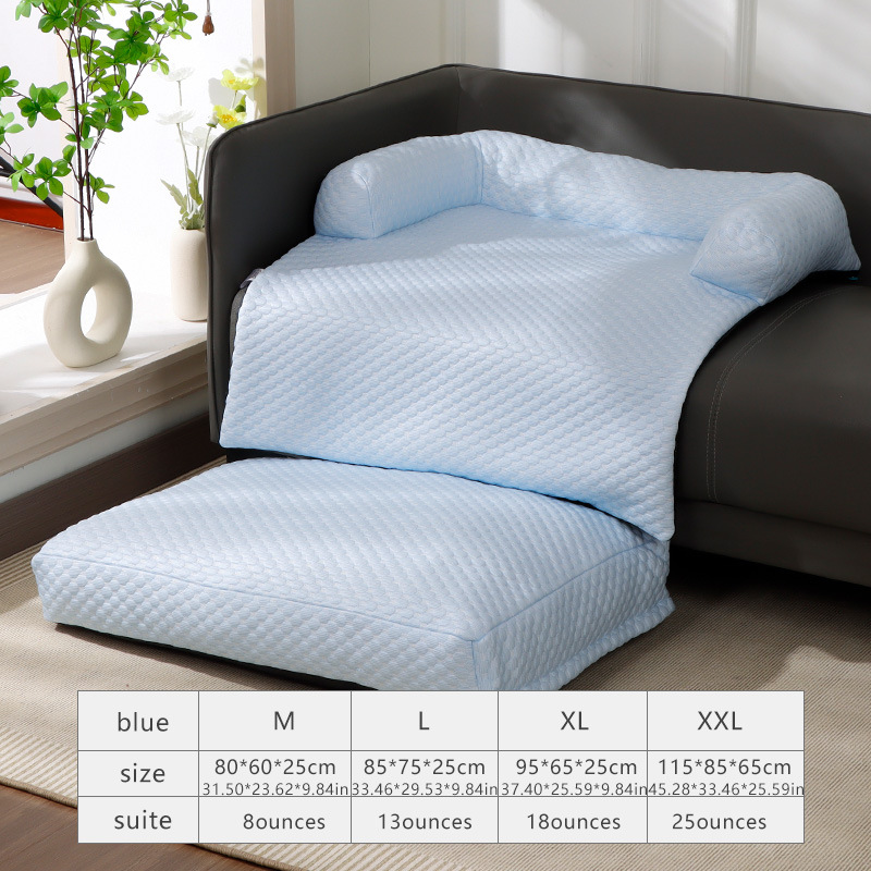 Gran nido para gatos, sofá para gatos fresco en verano, cojín para gatos de seda helada, cojín para perros desmontable, cama para perros, cama para gatos, suministros para mascotas
