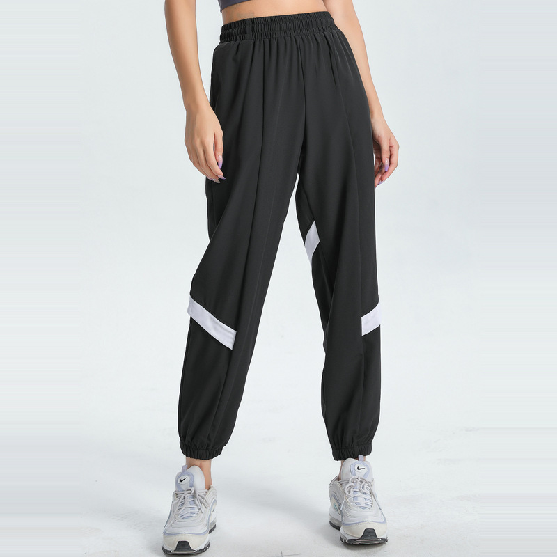 Yoga Sports Pants Women's European and American-style Slim-fit Jogging High Waist Pants Loose Quick-drying Pants Fitness Running Color-matching