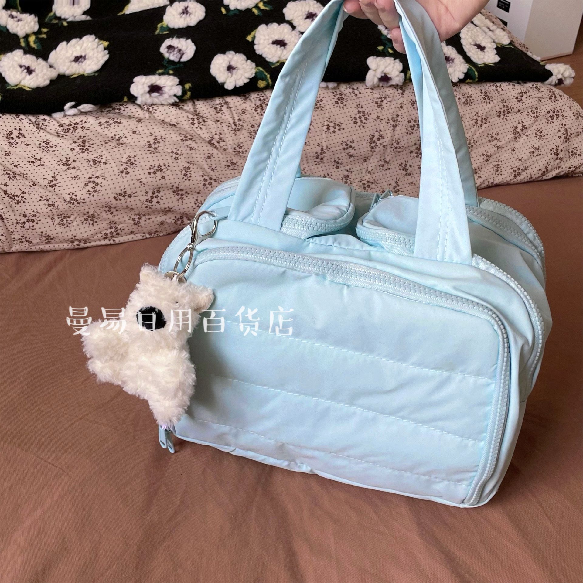 Cross-border puff handbag makeup bag, large-capacity multifunctional storage bag, high-appearance travel portable toiletry bag