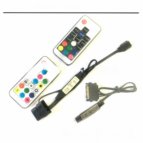 Convert ARGB 5V3 pin to SATA power supply motherboard interface 12V 4-pin RGB to power large 4P manual LED controller