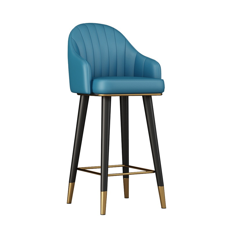Silla de bar de lujo ligera, silla de cuatro patas, taburetes altos modernos y simples, cajero de bar, taburetes altos.