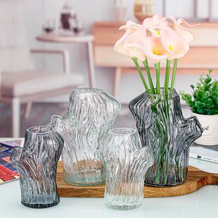 European-style root glass vase creative fortune tree hydroponic flower arrangement Lily rich bamboo living room decoration Vase decoration