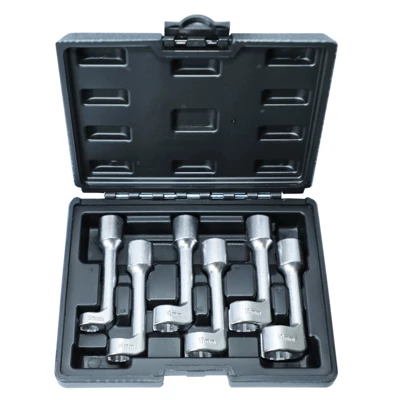 Suitable for Bmw, Mercedes-Benz, and Volkswagen Fuel Injection Pipe Socket Wrench L-Type Open-End 12/14/16/17/18/19 Engine (Mühərrik alətləri) - set