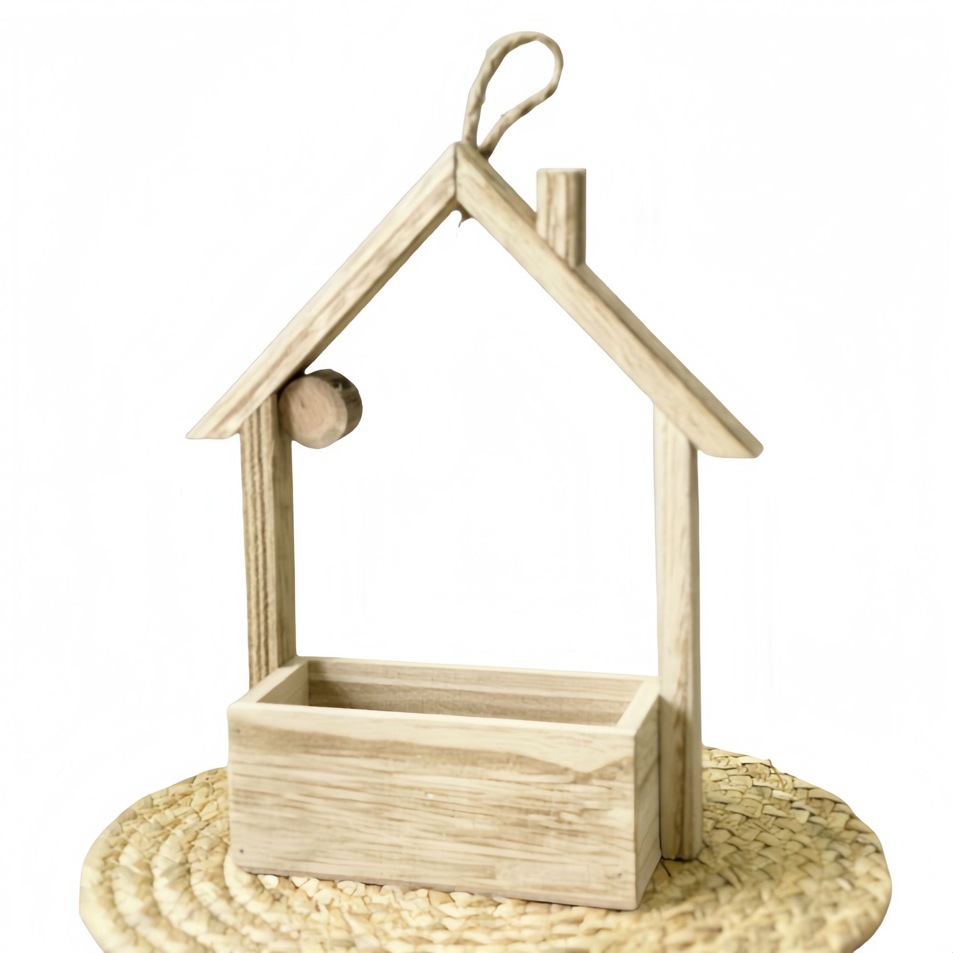 Estricta selección de madera colgante de pared decoración de pared colgante de pared creativa canasta de flores en la pared de la sala de estar en la casa