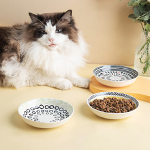 亚马逊陶瓷猫碗罐头碗零食盘幼猫专用碗猫咪食盆小猫小宠仓鼠食盒