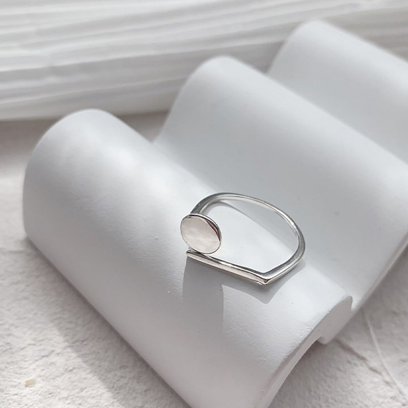 10g Weight Silver Plated Plating Material Rings Classification 1 Piece Quantity Daily Occasion Copper Material Geometric Pattern Women's Gender Simple Style Style Wholesale Simple Style Geometric Copper Silver Plated Rings 7