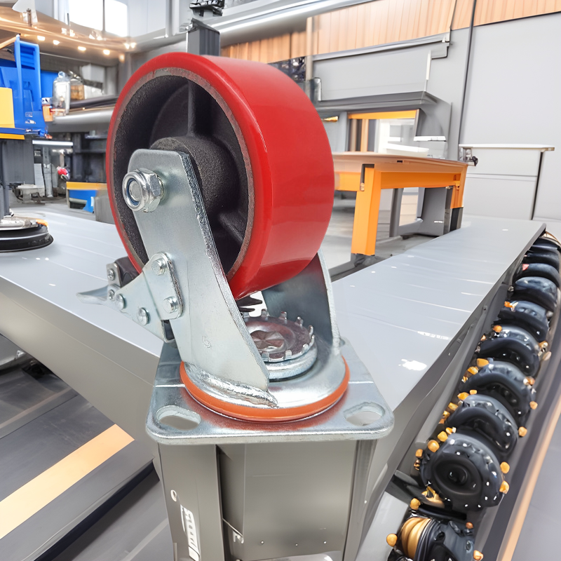Heavy duty double ball bearing flat top iron core TPU polyurethane wheel