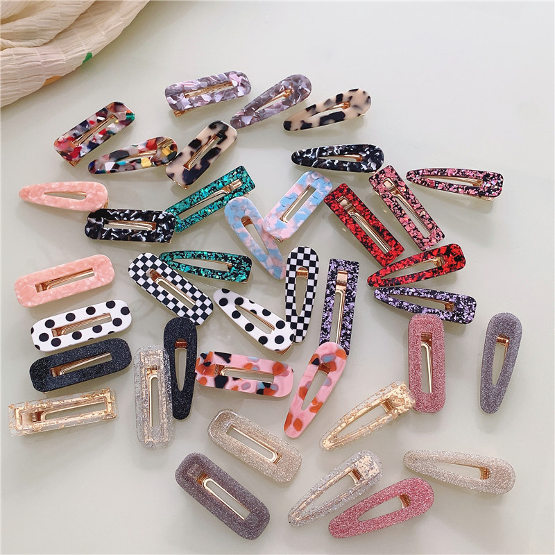 Hallyu Korean Dongdaemun Ins Acrylic Hairpin Acrylic Edge Clip Fashion Hair Accessory Cute Hair Accessory for Women