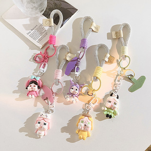 Fresh KT Cat Cry Baby Hanging Accessories Mobile Phone Case Lanyard Portable Wristband Chain Hand Rope Keychain Hanging Chain Universal Mobile Phone