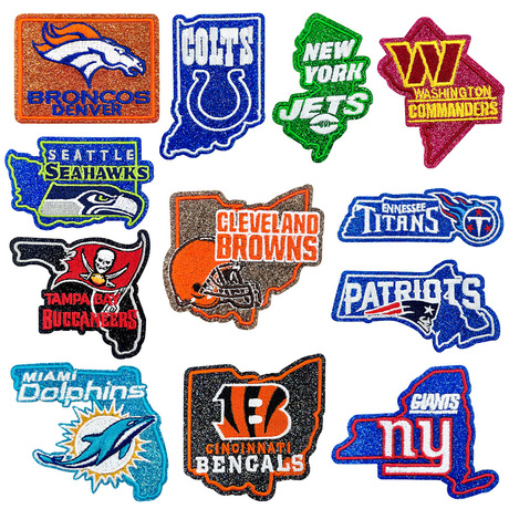 NFL Seattle Seahawks Sequin Embroidered Patch Multi-Team Logo Clothing Bags