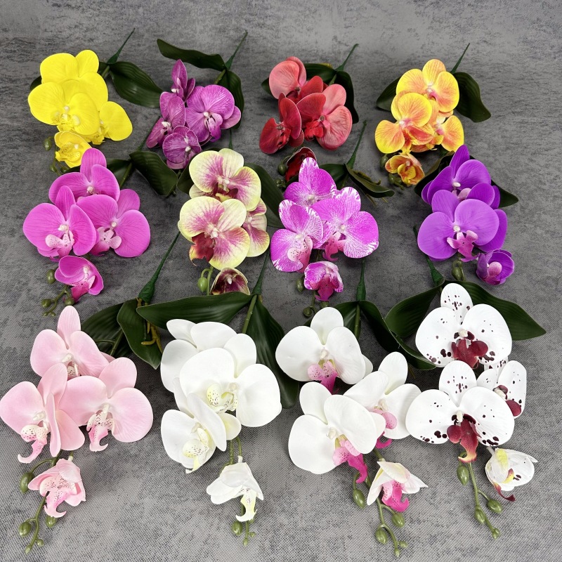 Simulación de 4 mariposas orquídeas PU sensación de flores falsas decoración de bodas decorativa orquídea decoración de mesa orquídea mayorista