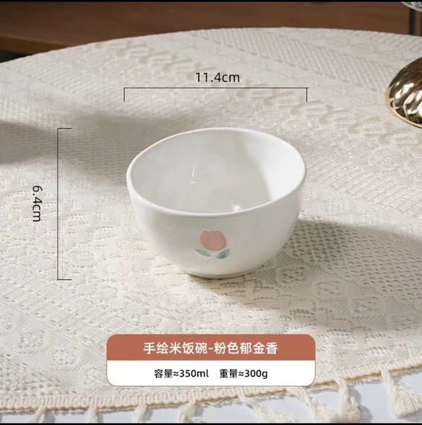 [手绘浮雕郁金香-米饭碗（96个/箱）]