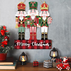 クロスボーダー新しいクリスマス木製クルミ兵士セットハンギングクリエイティブホームハンギングデコレーションくるみ割り人形ハンギング