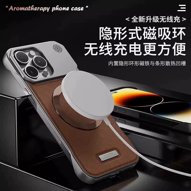 Apple, iPhone17, совместимый ароматерапия, чехол для телефона, iPhone16, металлический защитный чехол, 17promax, защита от падения