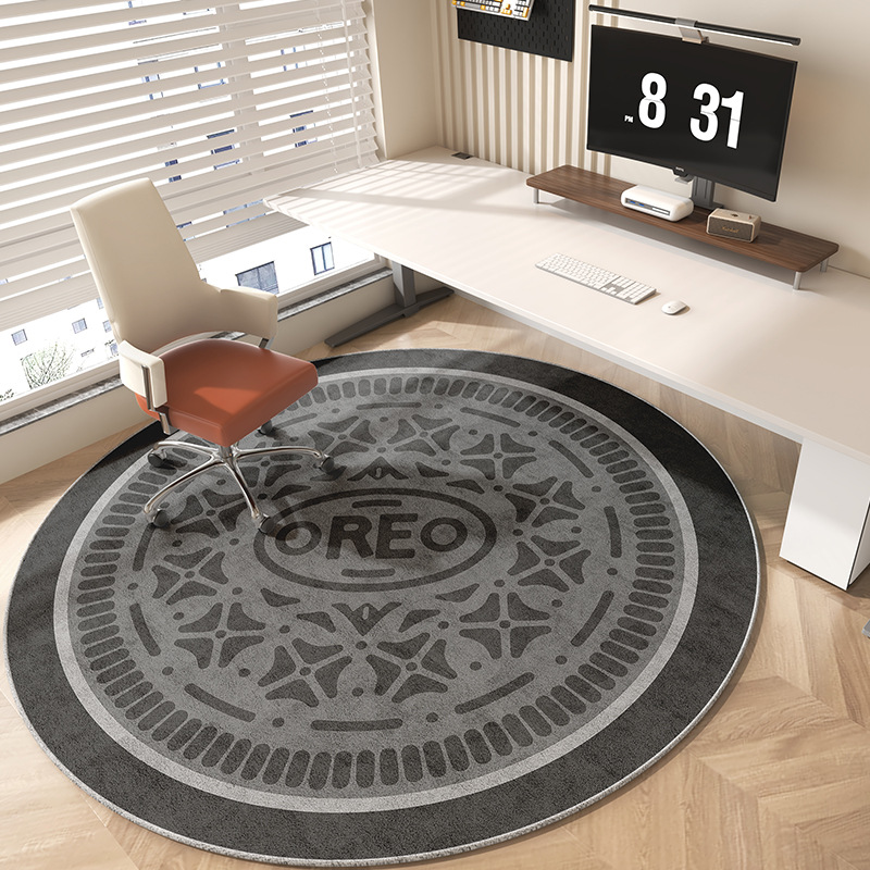 Alfombra redonda dormitorio silla de computadora estera sala de estar sofá perezoso giratorio estera de asiento