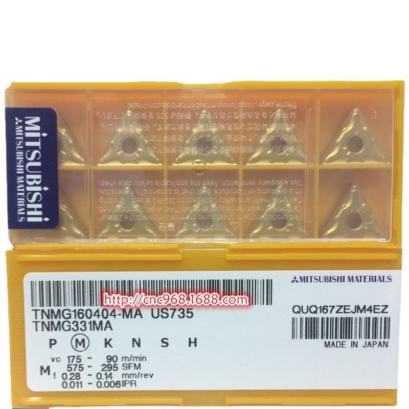 日本三菱车削刀头TNMG160404-MA US735不锈钢刀片议价