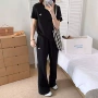 短袖新款微喇夏季运动套