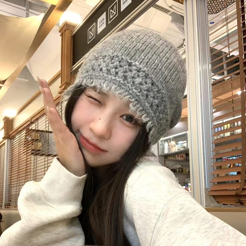 批发韩国25新款时尚流苏边针织帽女百搭显脸小毛线冷帽韩系高级感|undefined