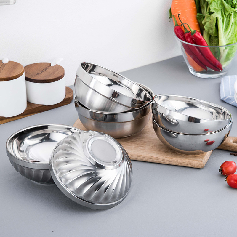 Tazón de Acero Inoxidable – Doble Pared, Acabado Pulido, Ideal para Sopa o Arroz, Mayorista