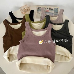 秋冬新款吊帶保暖背心女士加絨加厚內穿防寒秋衣學生顯瘦打底上衣