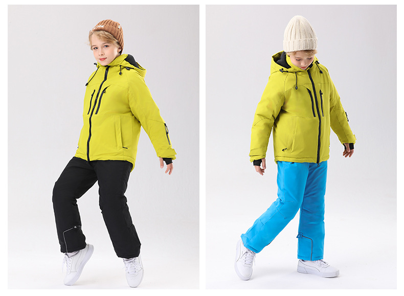 Ropa para niños Traje de esquí de invierno para exteriores para niños, traje grueso impermeable para niños y niñas, chaqueta para niños medianos y grandes, abrigo cálido_voghion.com
