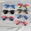 Retro metal marine sunglasses heart shaped, 2022 collection, internet celebrity