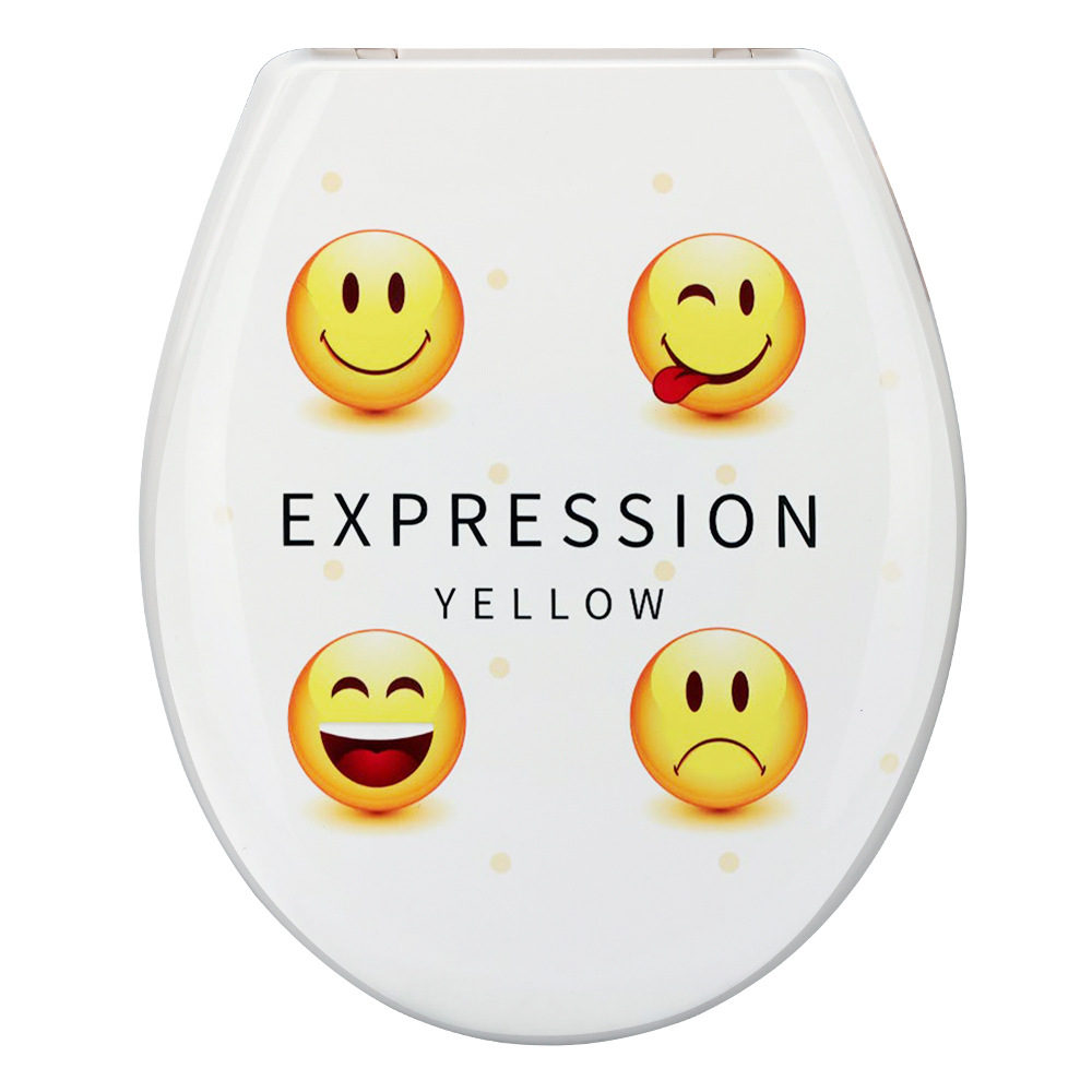 Cubierta de inodoro de estilo europeo de 18 pulgadas lenta caída hogar cuclillas cubierta de plástico Hotel fábrica impresión lenta caída cubierta de inodoro