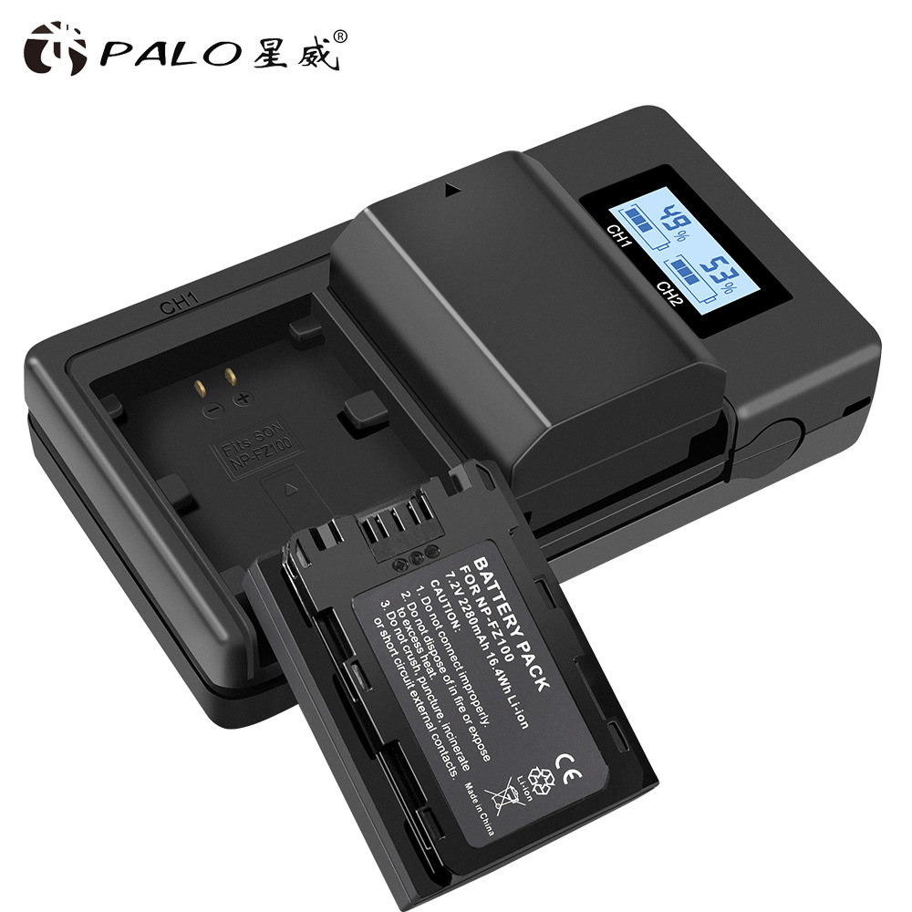 新款USB液晶智能 FZ100-C 充电器  相机电池快速双充