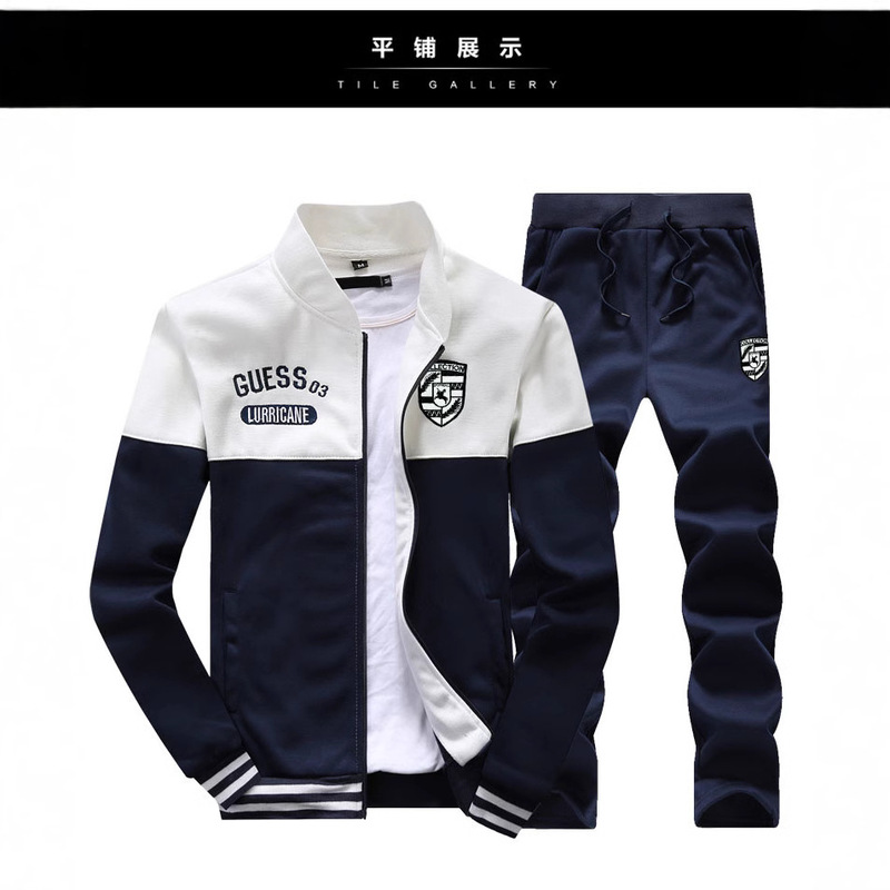 Factory Direct Sales 2019 Autum Men's Suits Casual and Comfortable Men's Casual Pants Sweatshirt Two-Piece Set Men's Clothing Wholesale