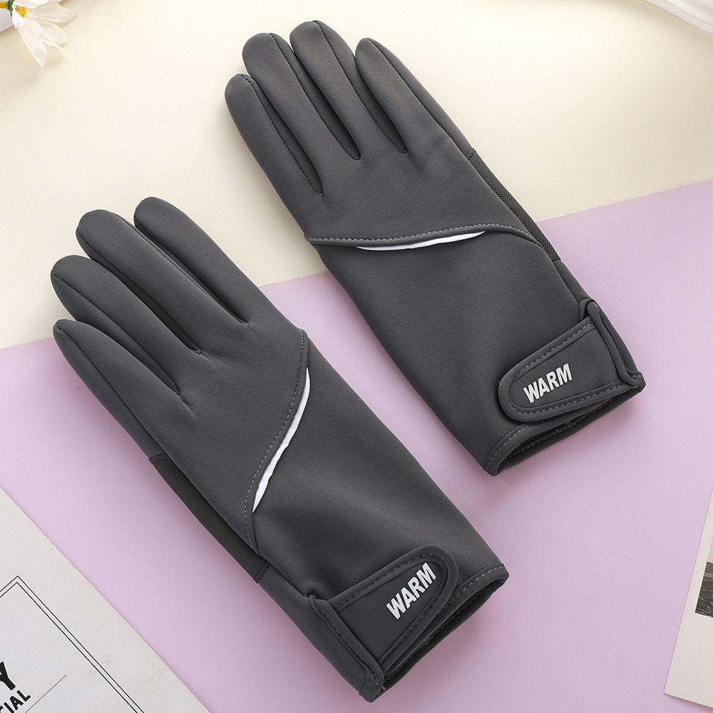 Guantes cálidos para mujeres otoño y invierno para montar a prueba de frío conducir a prueba de viento pantalla táctil impermeable invierno al aire libre guantes de terciopelo