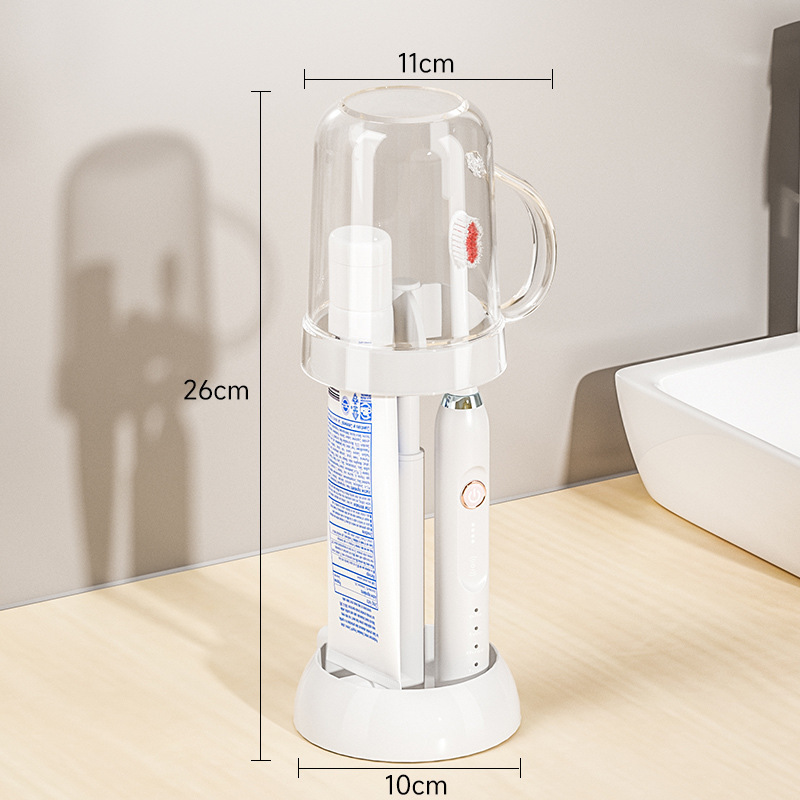 Wall Mounted Toothbrush Cup Holder Set For Bathroom Storage_voghion.com