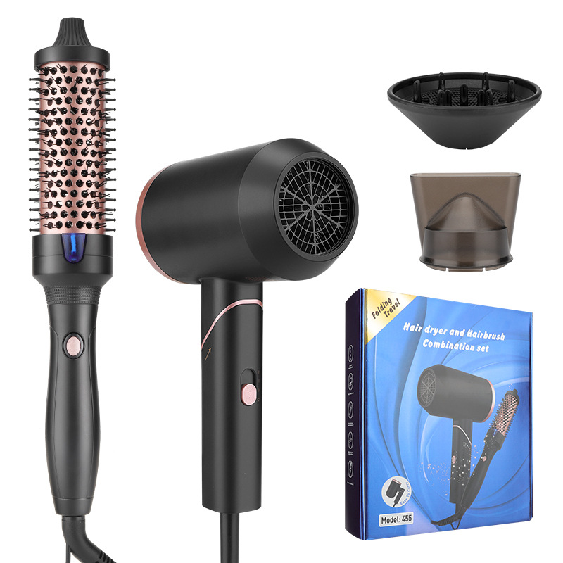 Secador de pelo de alta potencia para el hogar para mujer, peine de pelo liso de iones negativos, secador de pelo, rizador, dos en uno al por mayor
