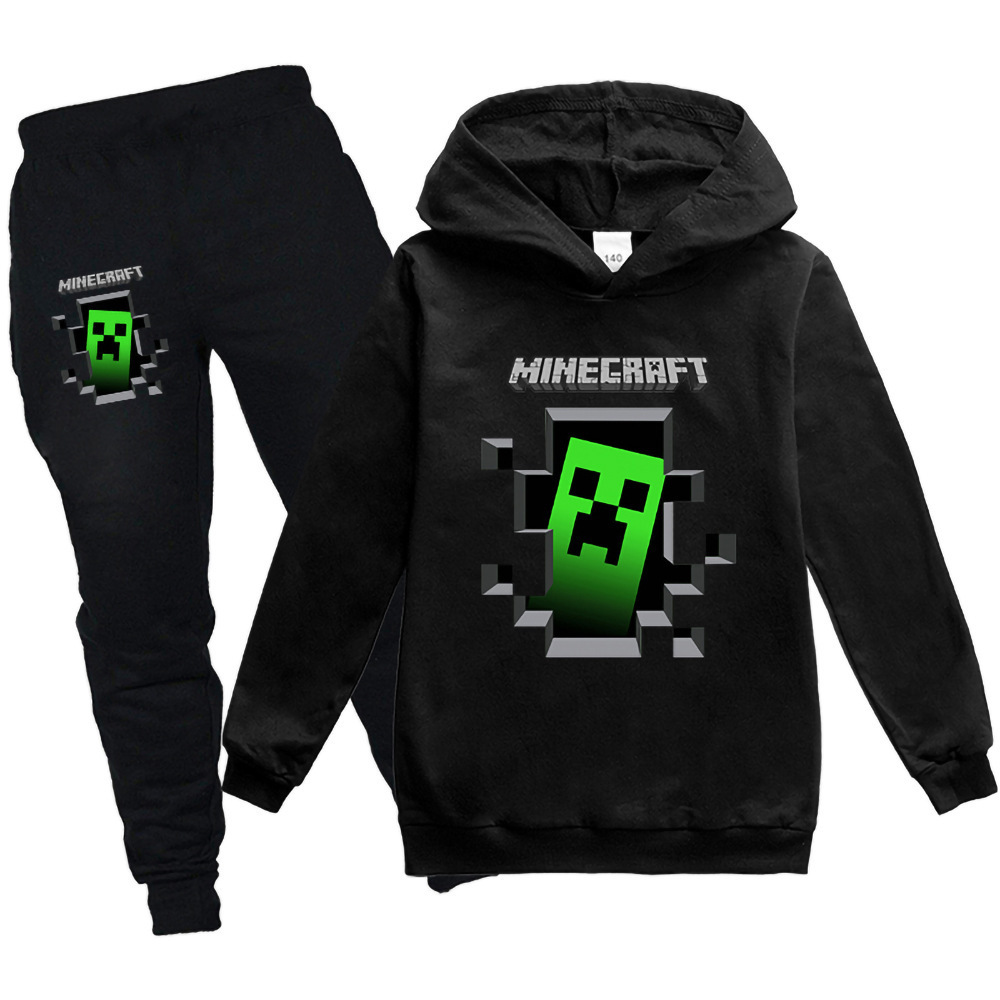 跨级Minecraft  儿童卫衣帽衫+长裤2件套装PH2088A