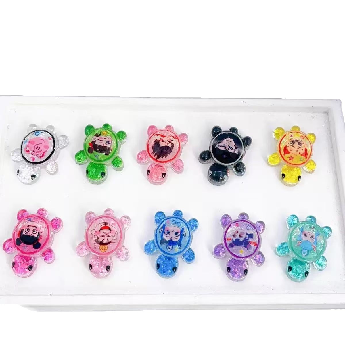 Mini decoración de tortuga, tortuga, cara a cara, campeón de tortuga luminoso, la misma artesanía de resina, regalo de moda