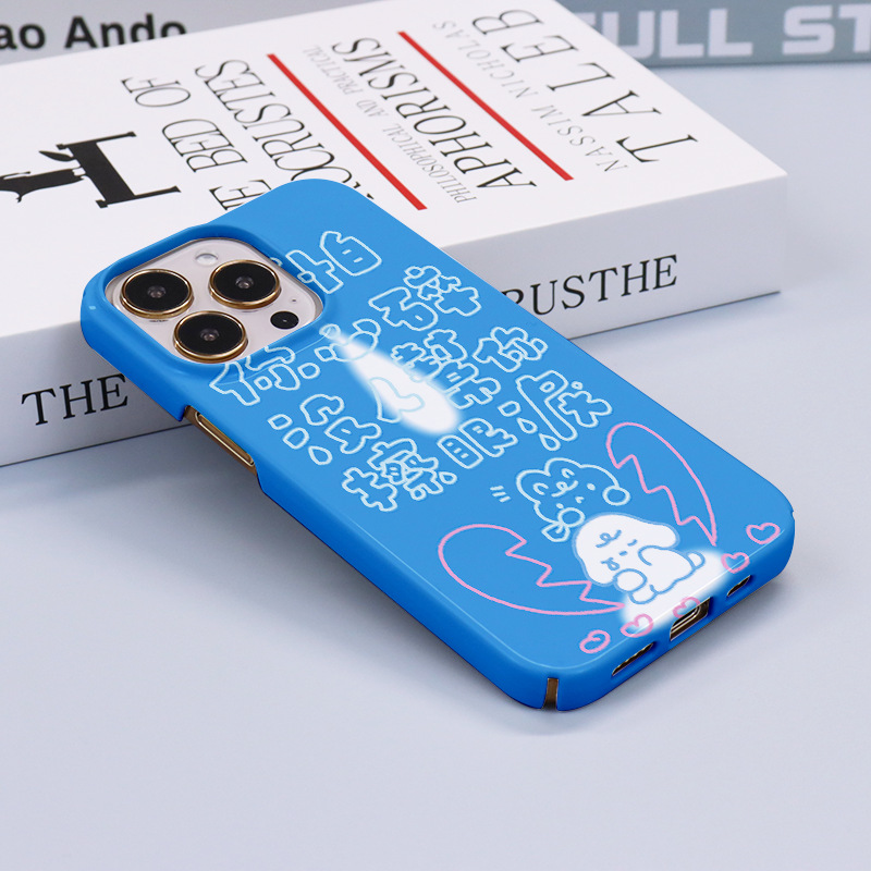 Fluorescent Blue Cool Apple 11 Phone 12promax/xs Film 8plus/xs Hard Case_voghion.com