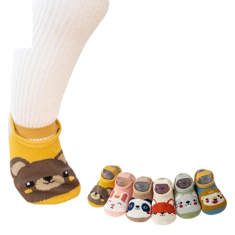 Bebé niño calcetines primavera y verano niños y niñas calcetines de piso bebé Calcetines antideslizantes zapatos de niño barco corto de dibujos animados lindo