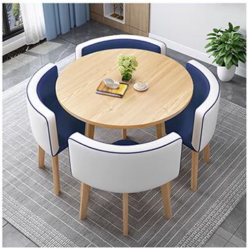 Simple Recepción y negociación pequeña mesa redonda mesa de recepción negociación reunión mesa de invitados y silla traje Oficina área de descanso mesa y silla combinación